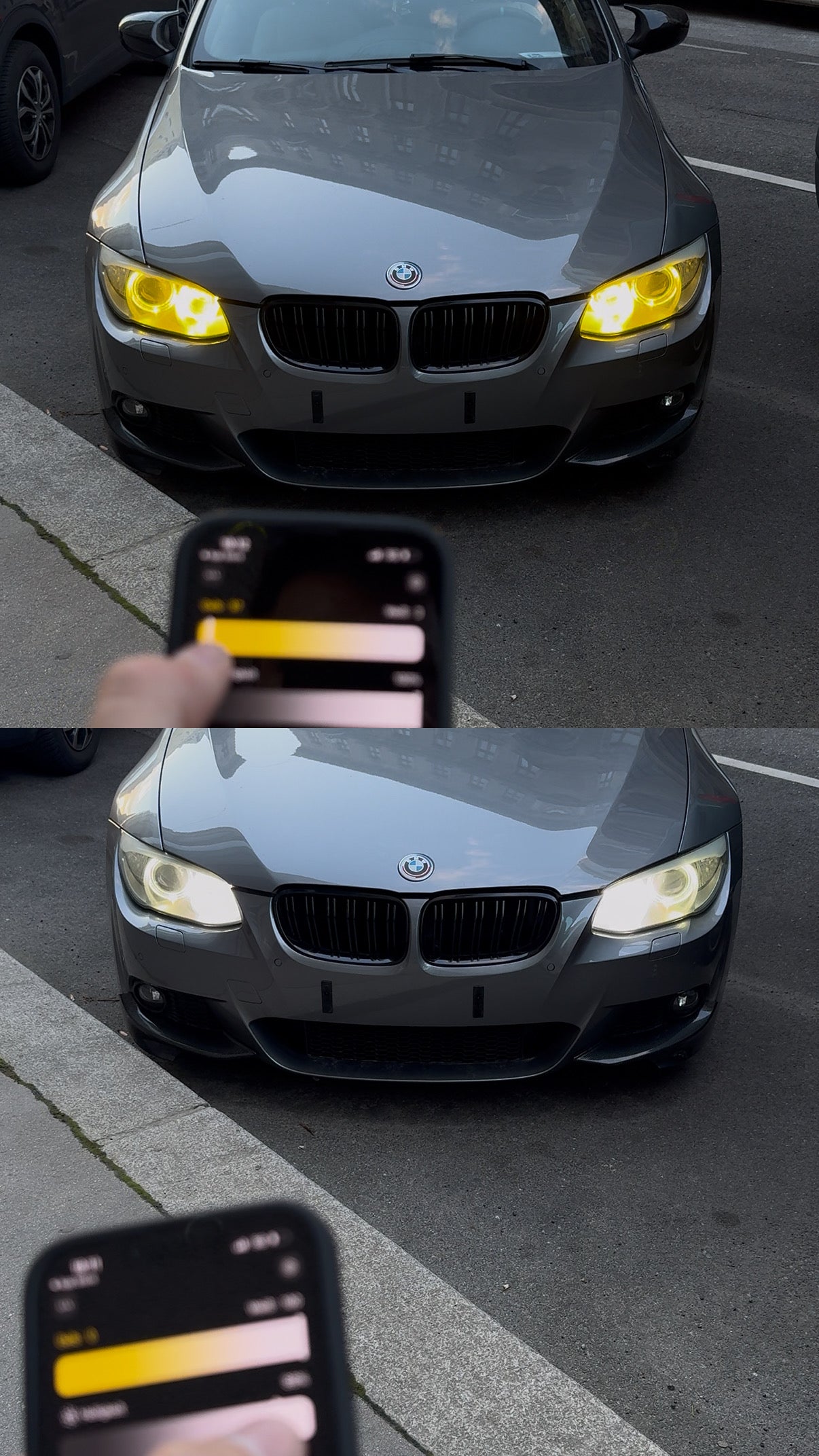 BMW H8 Two-tone Angel Eyes with mobile app